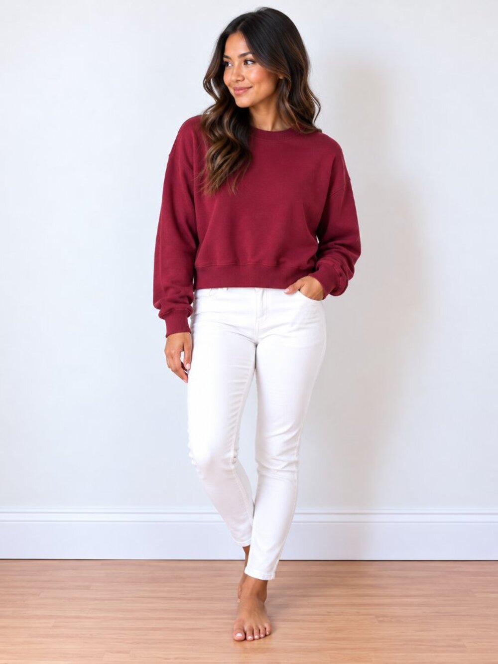 Dynamite Elm Crewneck Sweatshirt Cabernet Red Burgundy M